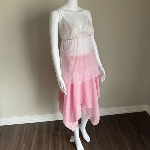 Vintage Lace Slip Top Lingerie With Bow Pink Blush - Picture 8 of 9